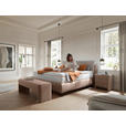 BOXSPRINGBETT 180/200 cm  in Hellbraun, Greige  - Hellbraun/Greige, Design, Textil/Metall (180/200cm) - Johann Jakob