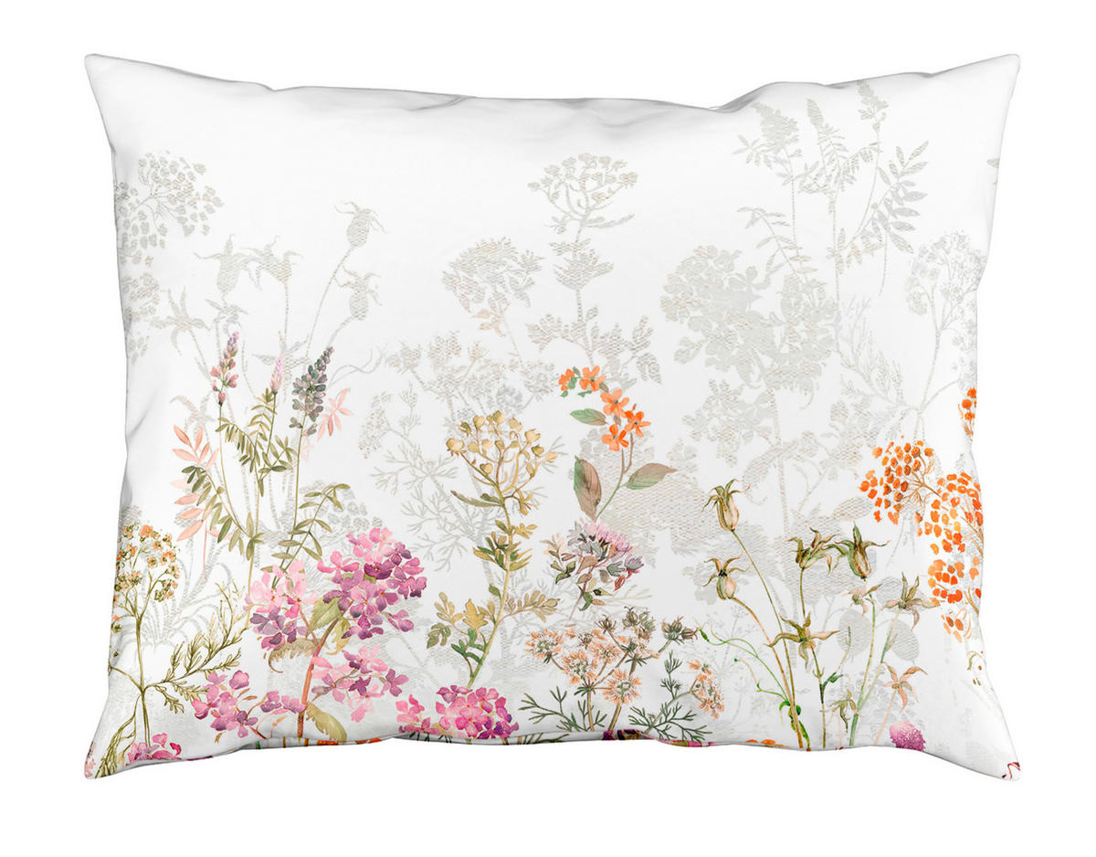 POSTELJNINA BED ART 140/200 cm mako saten krem barve, roza, bela, temno oranžna, pastelno zelena  - roza/krem barve, Konvencionalno, tekstil (140/200cm) - Fleuresse