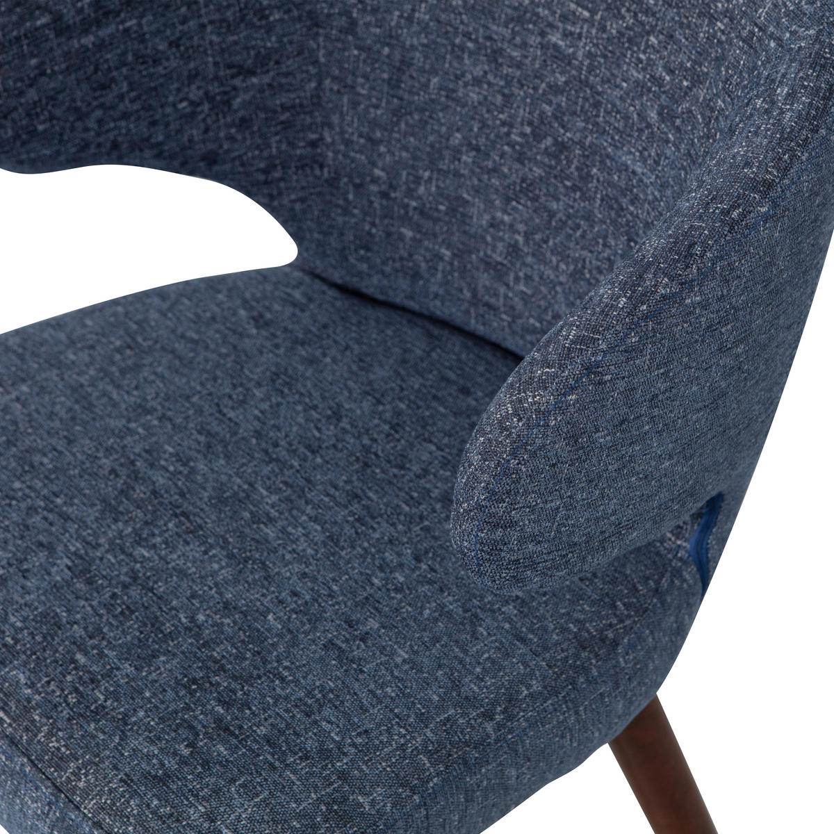 ARMLEHNSTUHL-SET 2 Stück  in Flachgewebe  - Blau/Dunkelbraun, MODERN, Textil (55/77/65cm) - Livetastic