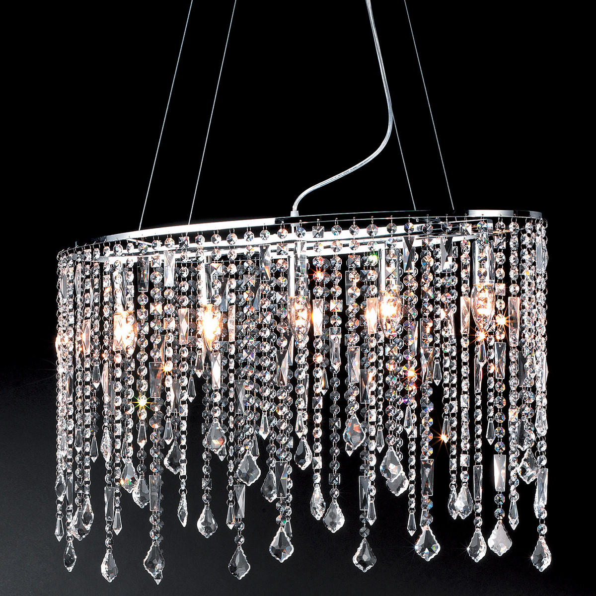 KRONLEUCHTER 75/40/120 cm   - Chromfarben, KONVENTIONELL, Glas/Metall (75/40/120cm)