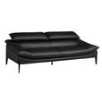 3-SITZER-SOFA Echtleder Schwarz  - Schwarz, Design, Leder/Metall (222/78/108cm) - Belluti