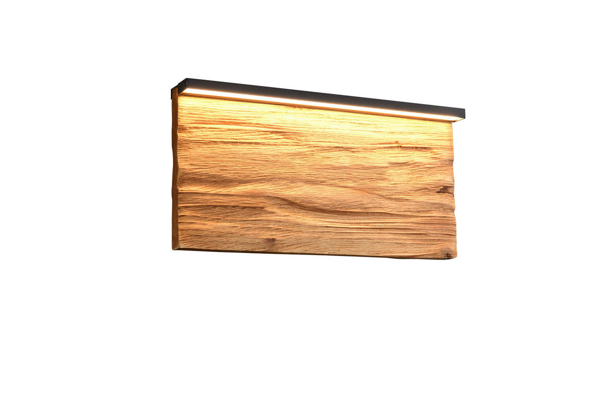 LED-WANDLEUCHTE 30/7,5/15 cm   - Schwarz/Braun, Natur, Holz/Metall (30/7,5/15cm)
