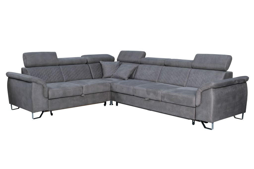 SJEDEĆA GARNITURA drvo  tamno siva   - siva/tamno siva, Moderno, drvo/tekstil (305/250/90cm) - Ti'me