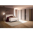 BOXSPRINGBETT 180/200 cm,  in Beige, Matratze, Topper, H3 = fest  - Beige/Schwarz, Design, Textil/Metall (180/200cm) - Esposa