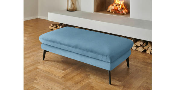 WOHNLANDSCHAFT  in Chenille, Flachgewebe Blau  - Blau/Schwarz, Design, Textil/Metall (180/344/208cm) - Dieter Knoll