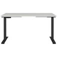 SCHREIBTISCH 140/80/72-118 cm  in Schwarz, Hellgrau  - Hellgrau/Schwarz, MODERN, Holzwerkstoff/Metall (140/80/72-118cm) - Novel