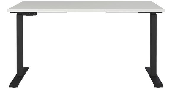 SCHREIBTISCH 140/80/72-118 cm in Schwarz, Hellgrau - Hellgrau/Schwarz, MODERN, Holzwerkstoff/Metall (140/80/72-118cm) - Novel