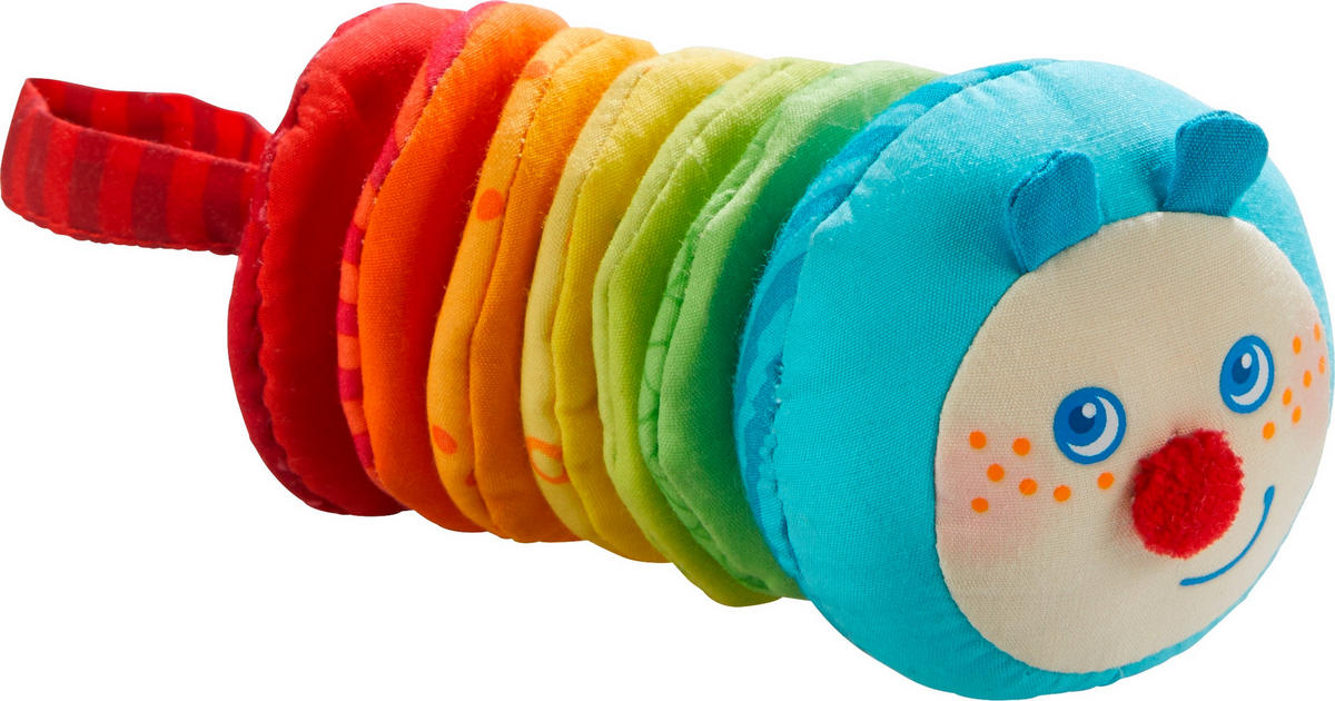 Ratterfigur Raupe Mina  - Multicolor, Basics, Textil (6cm) - Haba