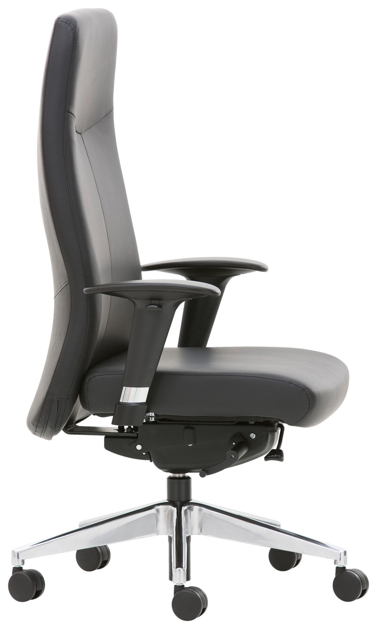 DREHSTUHL Schwarz  - Schwarz, Design, Leder/Kunststoff (72/120-133/45-50cm)