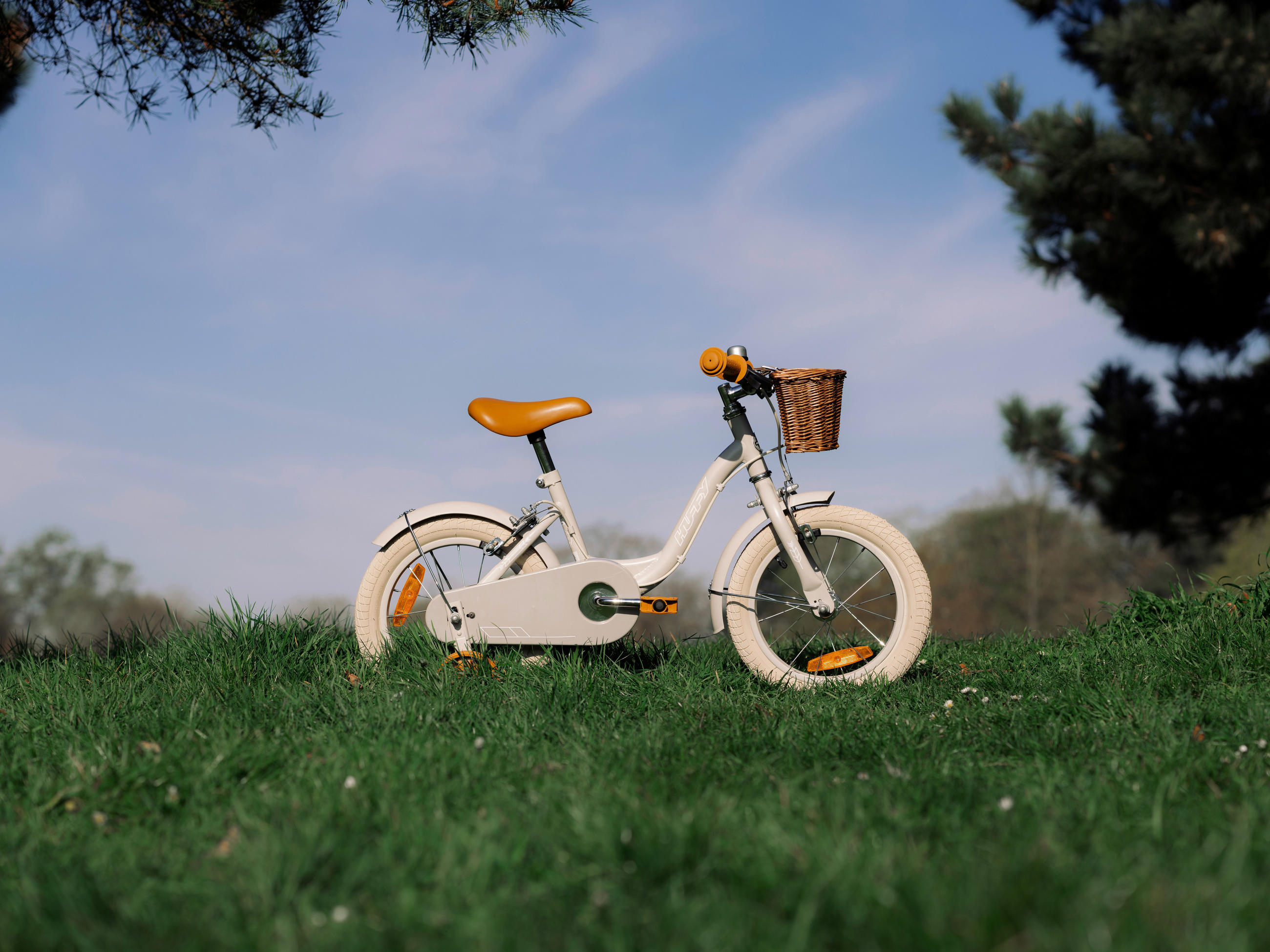 KINDERFAHRRAD 14 Zoll  - Hellgrau, Basics, Metall (46,5/68/91cm)