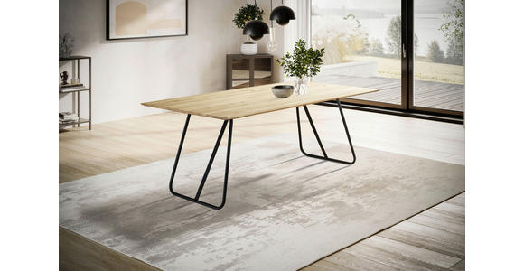 ESSTISCH Schwarz, Eichefarben rechteckig  in verschiedenen Größen erhältlich, Variantenauswahl  - Eichefarben/Schwarz, LIFESTYLE, Holz/Metall (160/90/75cm) - Linea Natura