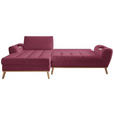 ECKSOFA in Webstoff Dunkelrot  - Eichefarben/Creme, Design, Holz/Textil (175/282cm) - Carryhome