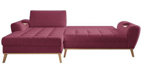 ECKSOFA in Webstoff Dunkelrot  - Eichefarben/Creme, Design, Holz/Textil (175/282cm) - Carryhome