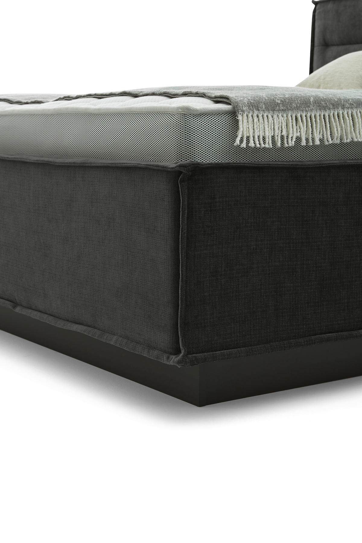 POLSTERBETT gepolstertes Kopfteil, Bettkasten, Lattenroste, Matratzen 180/200 cm  in Schwarz  - Schwarz/Weiß, Design, Textil (180/200cm) - Musterring