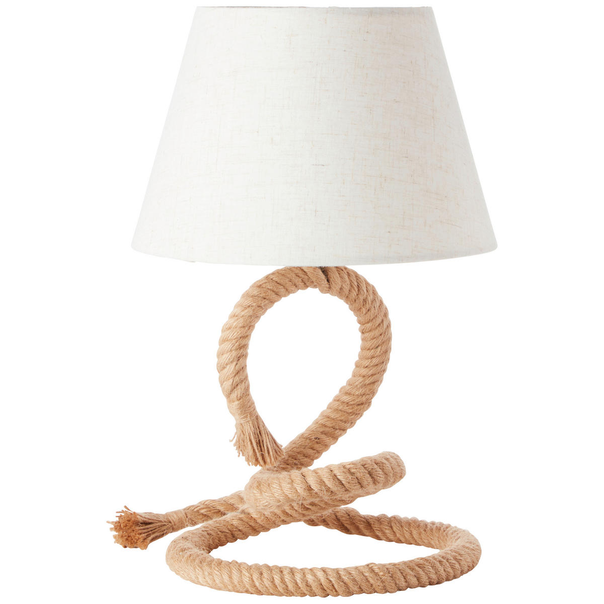 STOLNÍ LAMPA, E27, 25/40 cm  - bílá/přírodní barvy, Natur, textil (25/40cm)