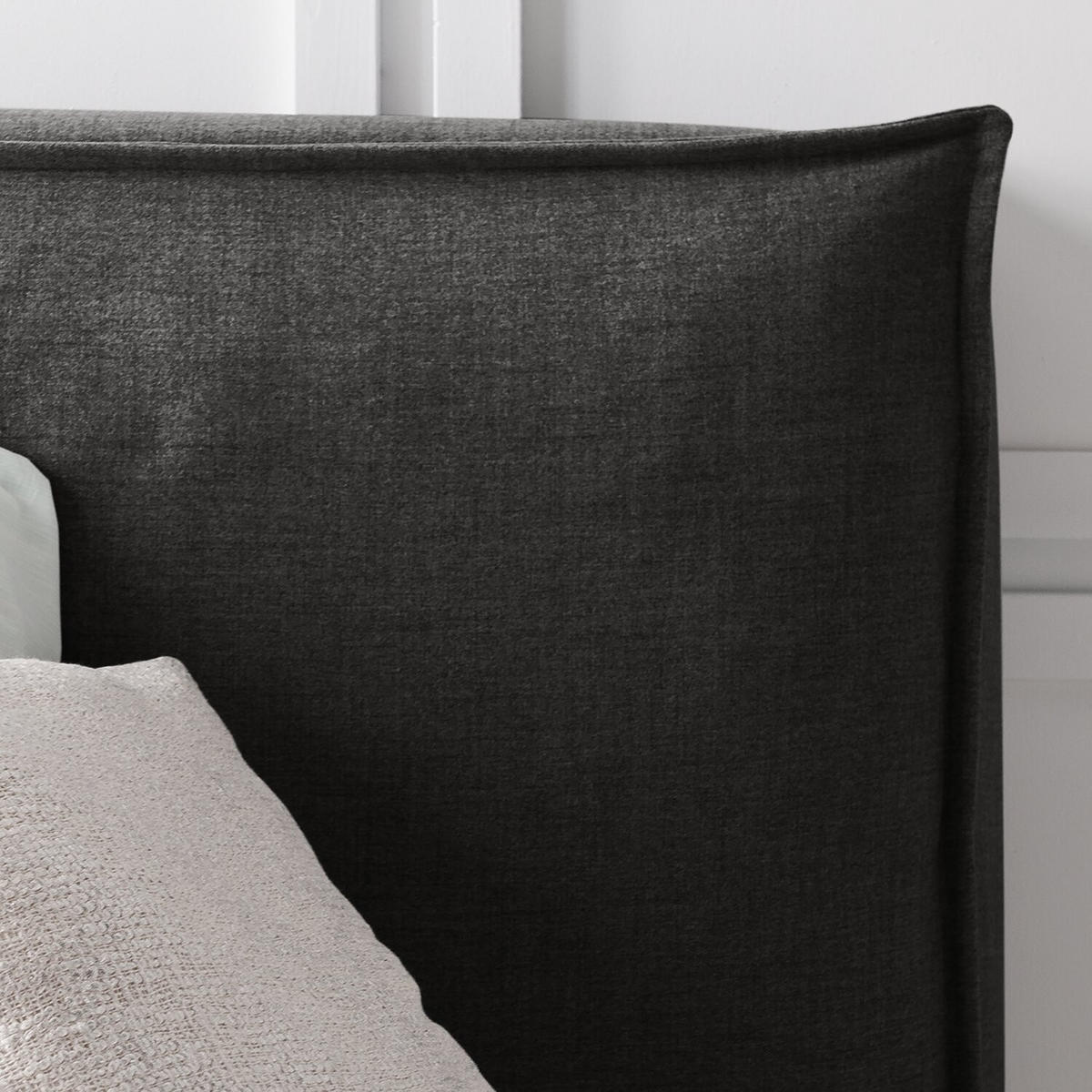 BOXSPRINGBETT 140/200 cm  in Anthrazit  - Anthrazit/Schwarz, Design, Textil (140/200cm) - home24