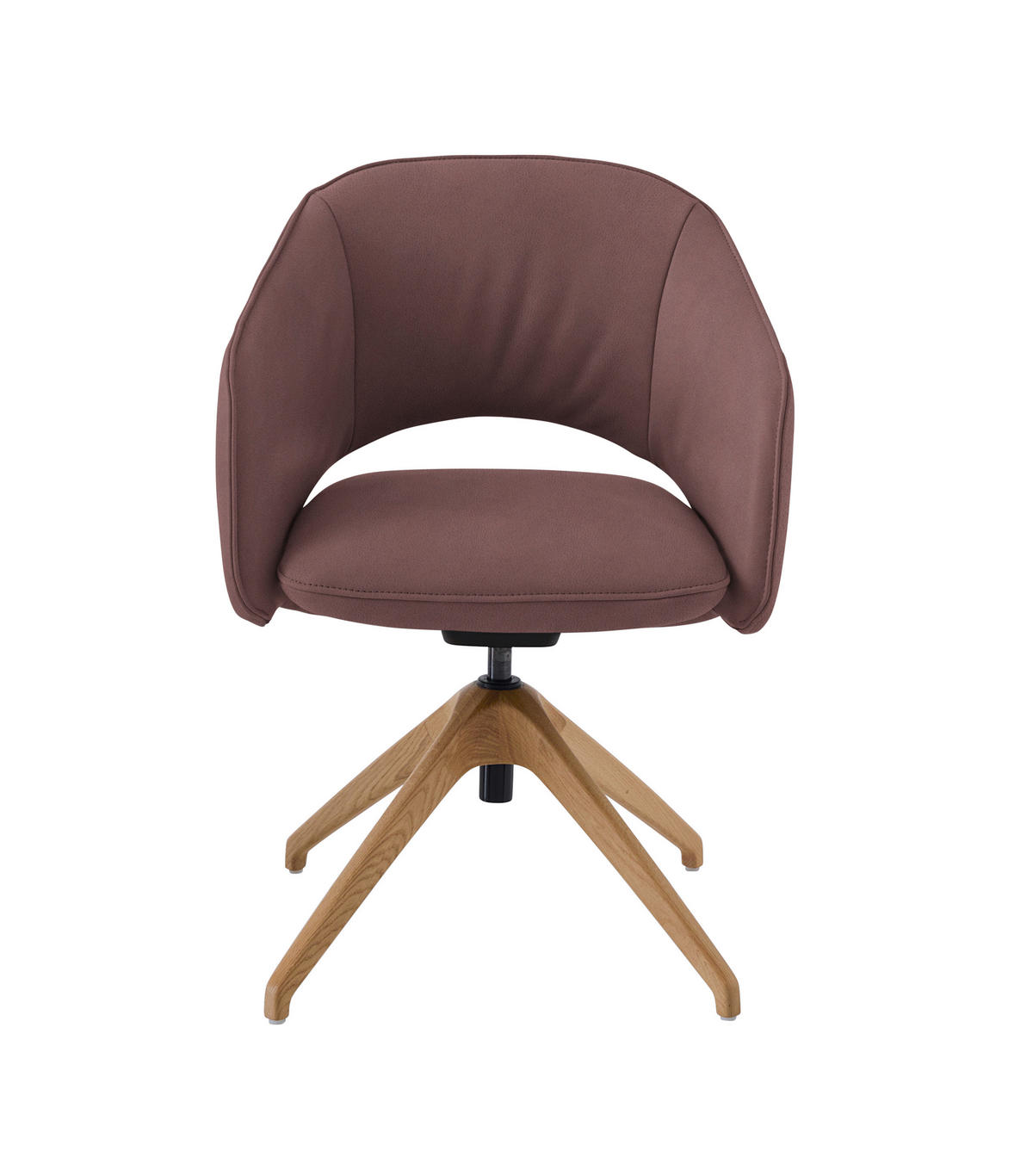 ARMLEHNSTUHL  in Echtleder naturbelassen  - Wildeiche/Pflaume, Design, Leder/Holz (63/74-90/57-73cm) - Koinor