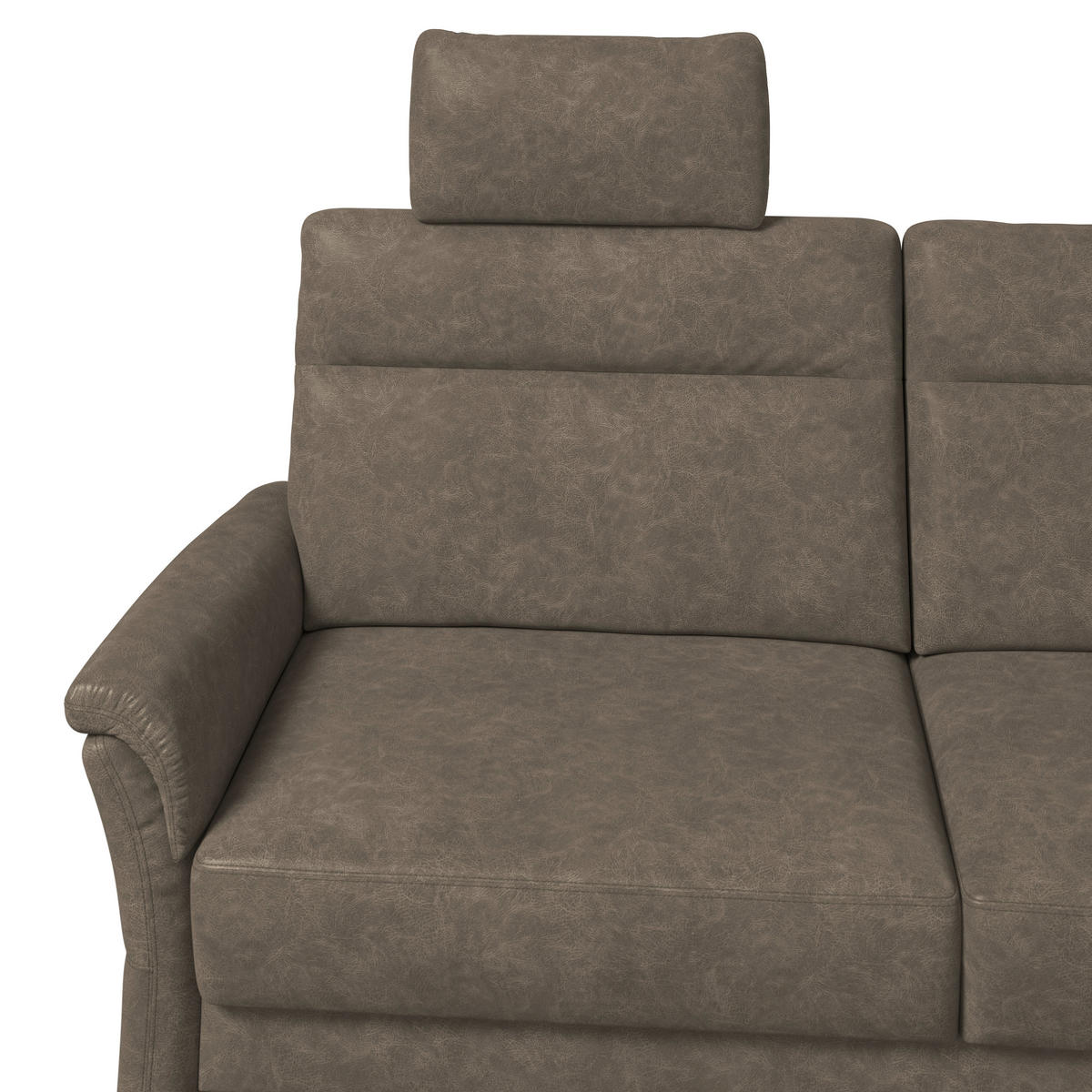 3,5-SITZER - Graubraun/Schwarz, Konventionell, Kunststoff/Textil (205/98/91cm) - Elegando