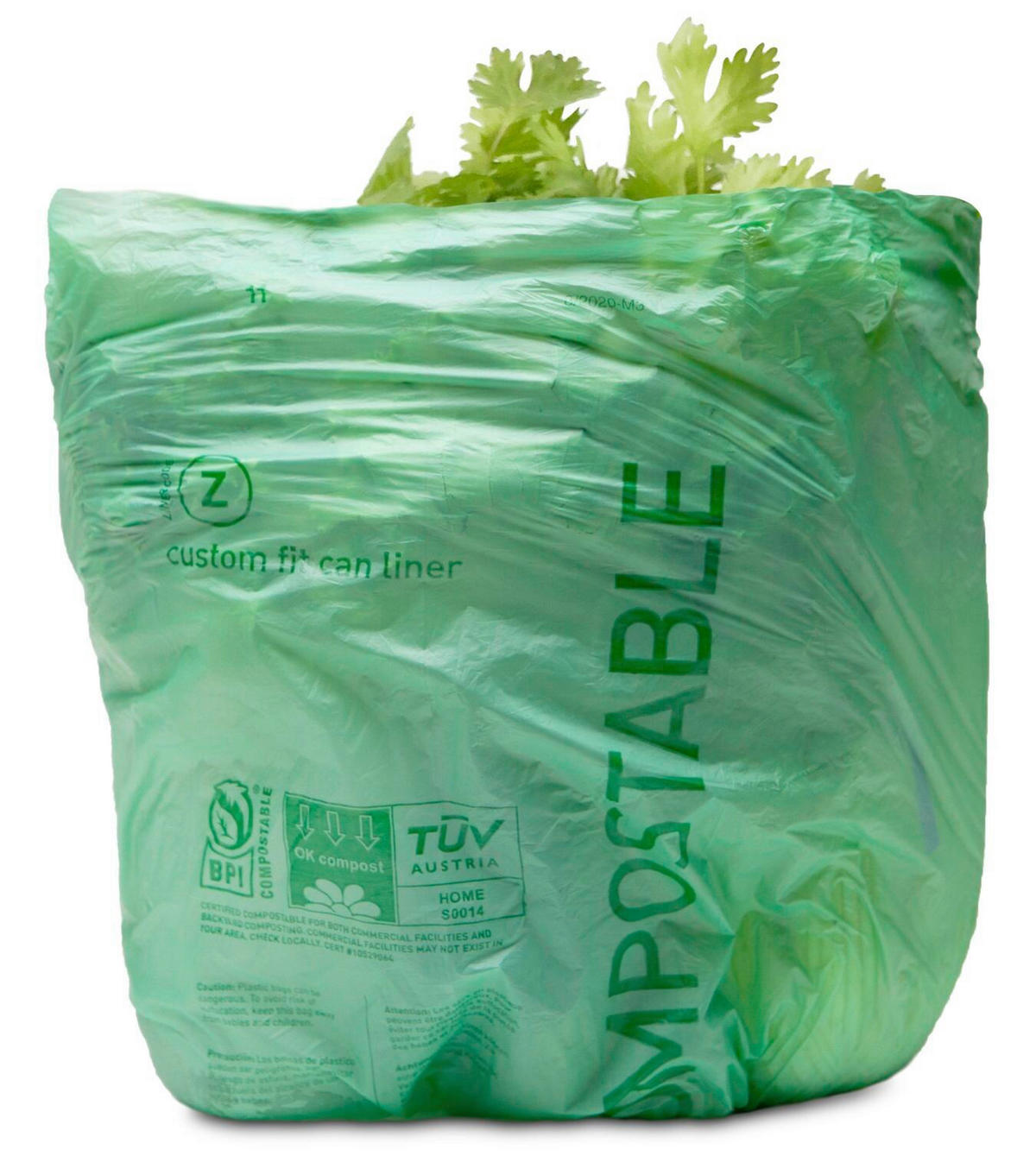 KOMPOSTOVATELNÝ SÁČEK  4L l - světle zelená, Basics, plast (4Ll) - Simplehuman