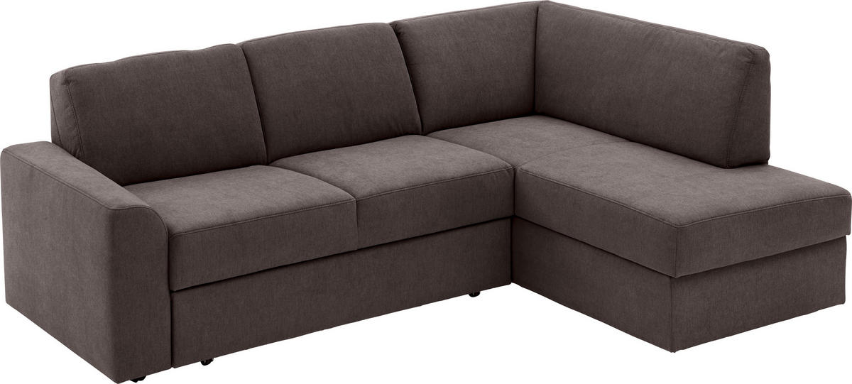 ECKSOFA in Webstoff Graubraun  - Graubraun/Schwarz, Konventionell, Kunststoff/Textil (224/165cm) - Xora