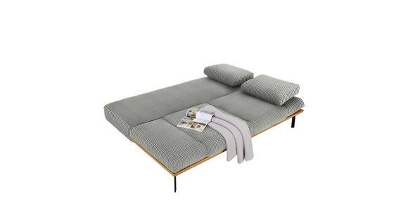 SCHLAFSOFA in Chenille Grün, Schwarz, Weiß  - Schwarz/Weiß, MODERN, Holz/Textil (212/89/102cm) - Dieter Knoll