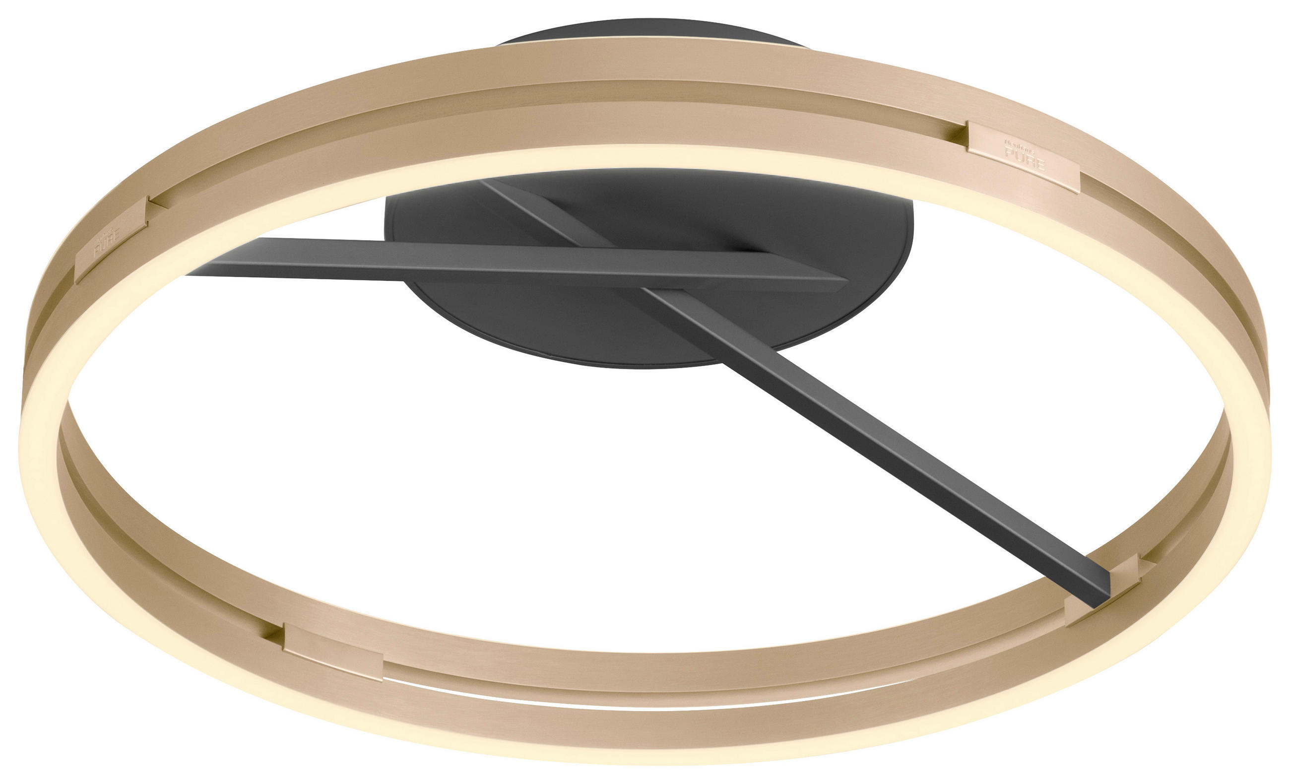 LED-DECKENLEUCHTE 60/10 cm   - Messingfarben/Schwarz, Design, Kunststoff/Metall (60/10cm) - Neuhaus PURE