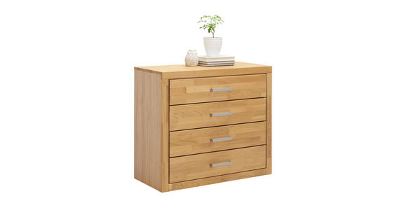 KOMMODE Eiche teilmassiv geölt Eichefarben - Eichefarben/Grau, KONVENTIONELL, Holz/Holzwerkstoff (90/80/42cm) - Linea Natura