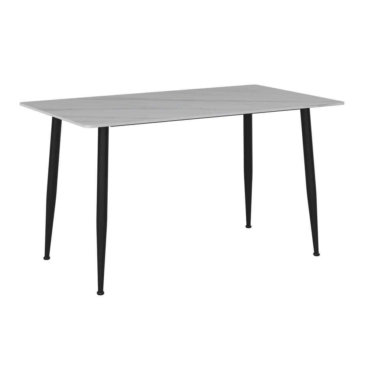 ESSTISCH in Keramik, Metall  - Weiß Hochglanz/Schwarz, Design, Keramik/Metall (140/76/80cm) - P & B