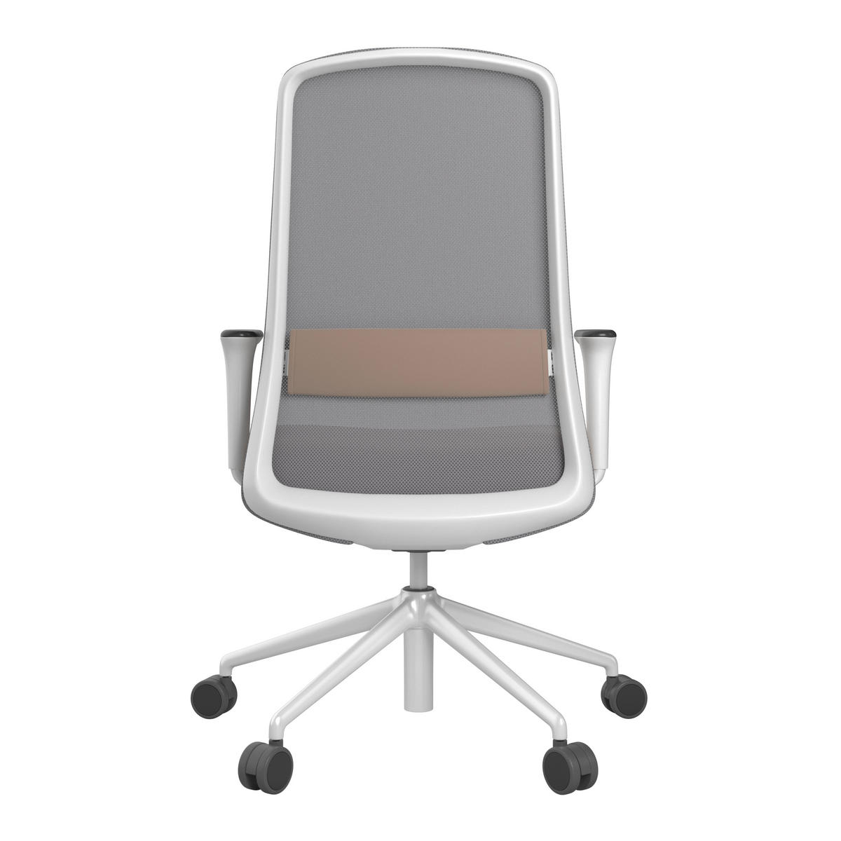 DREHSTUHL Lederlook Grau, Weiß, Cappuccino  - Weiß/Grau, MODERN, Kunststoff/Textil (70/103-115/70cm)