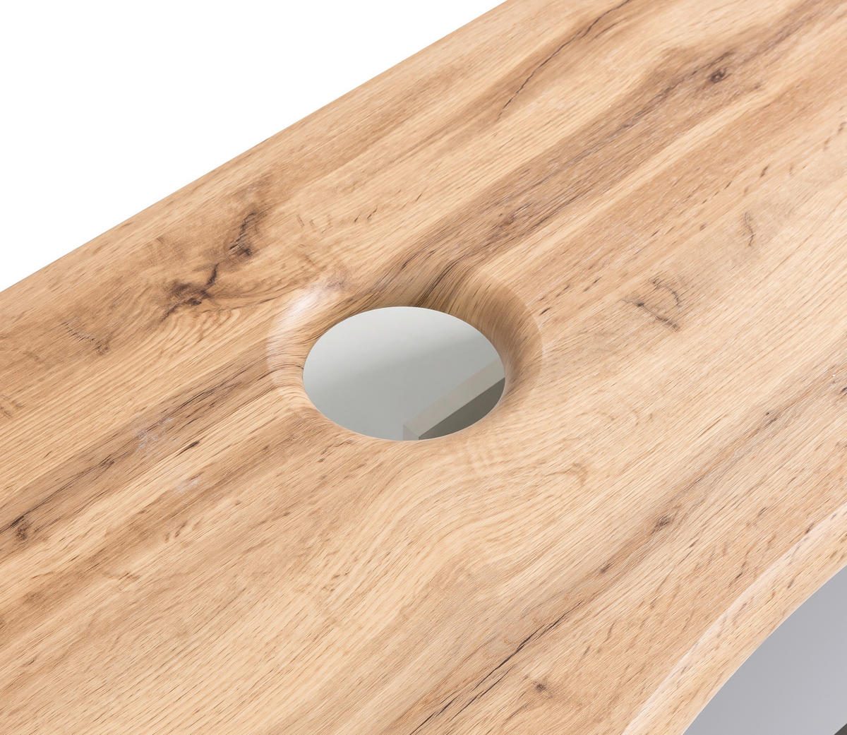 WASCHTISCHKOMBI 61 cm  - Graphitfarben/Weiß, Natur, Keramik/Holzwerkstoff (61cm) - Xora