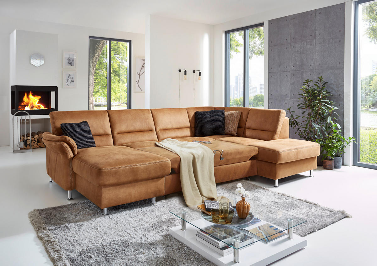 SOFFA - aluminiumfärg/rostfärgad, Klassisk, metall/textil (173/321/203cm) - Beldomo System