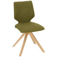 STUHL in Holz, Textil Eichefarben, Schilfgrün  - Schilfgrün/Eichefarben, Design, Holz/Textil (50/92/64cm) - Venjakob