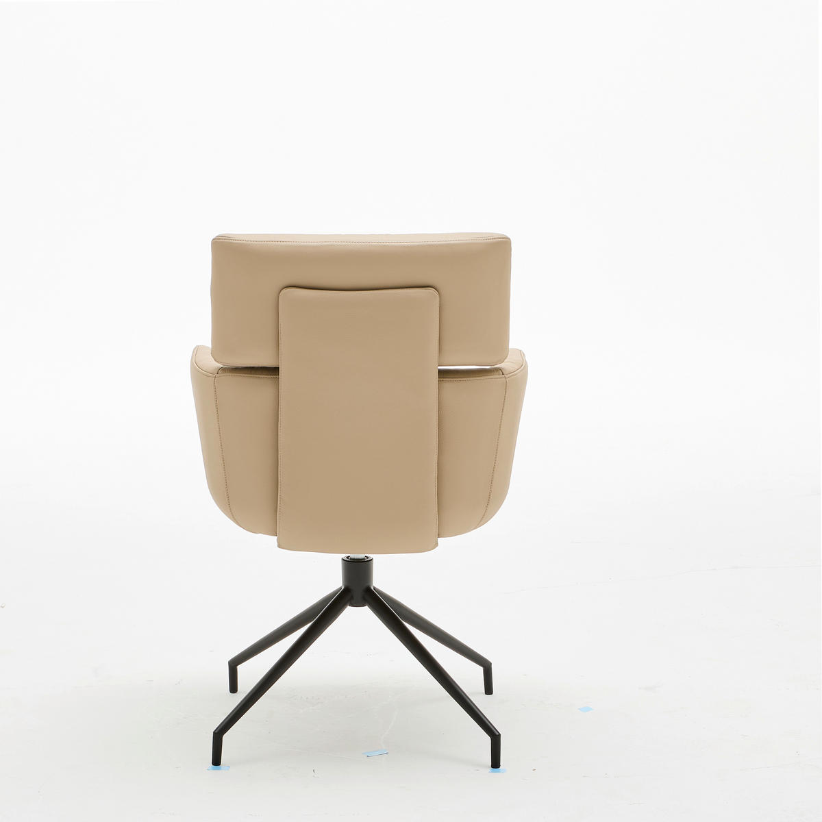 KAROSSZÉK taupe  - fekete/taupe, Design, bőr/fém (62/92/65cm) - Dieter Knoll