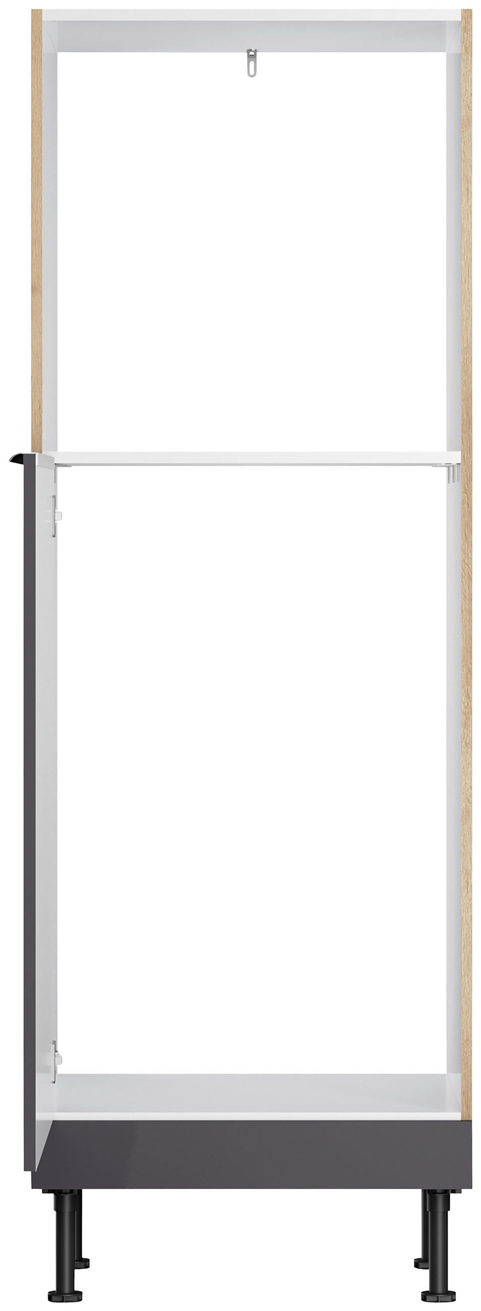 KÜCHENBLOCK 270 cm   in Anthrazit, Eichefarben  - Edelstahlfarben/Eichefarben, Basics, Holzwerkstoff/Metall (270cm) - Optifit
