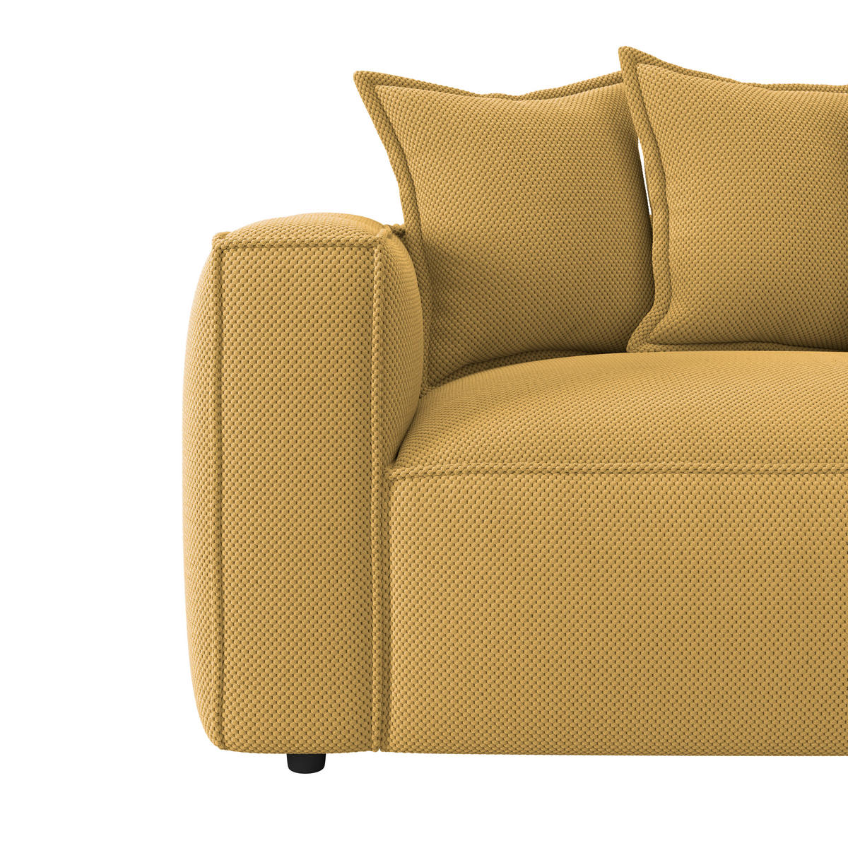 BIGSOFA in Mikrofaser Senfgelb  - Senfgelb/Schwarz, Modern, Textil (280/72/109cm) - MID.YOU