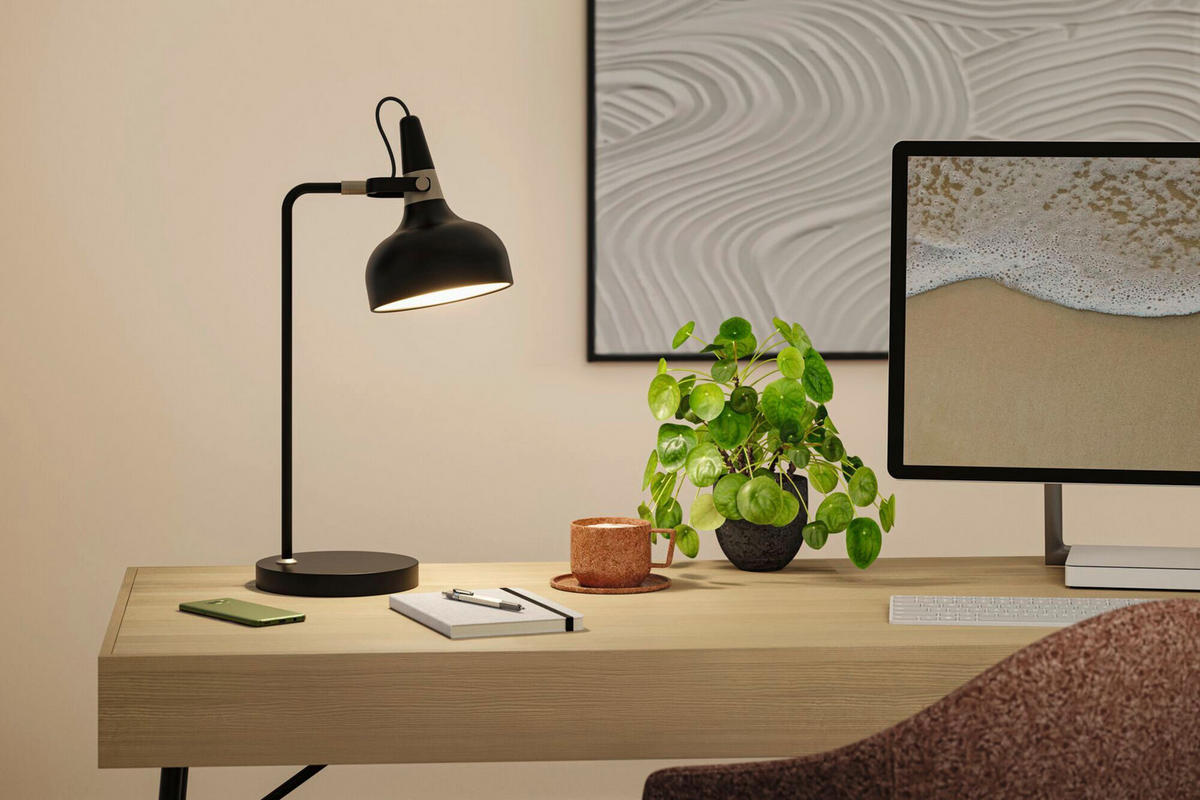 TISCHLEUCHTE Juna  - Champagner/Schwarz, Design, Metall (18,0/51,0/25,5cm) - Paulmann