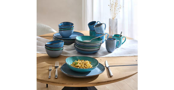 KOMBISERVICE Blau, Grün, Blaugrau AQUA SABBIA 24-teilig 6 Personen  - Blau/Blaugrau, Trend, Keramik - Novel