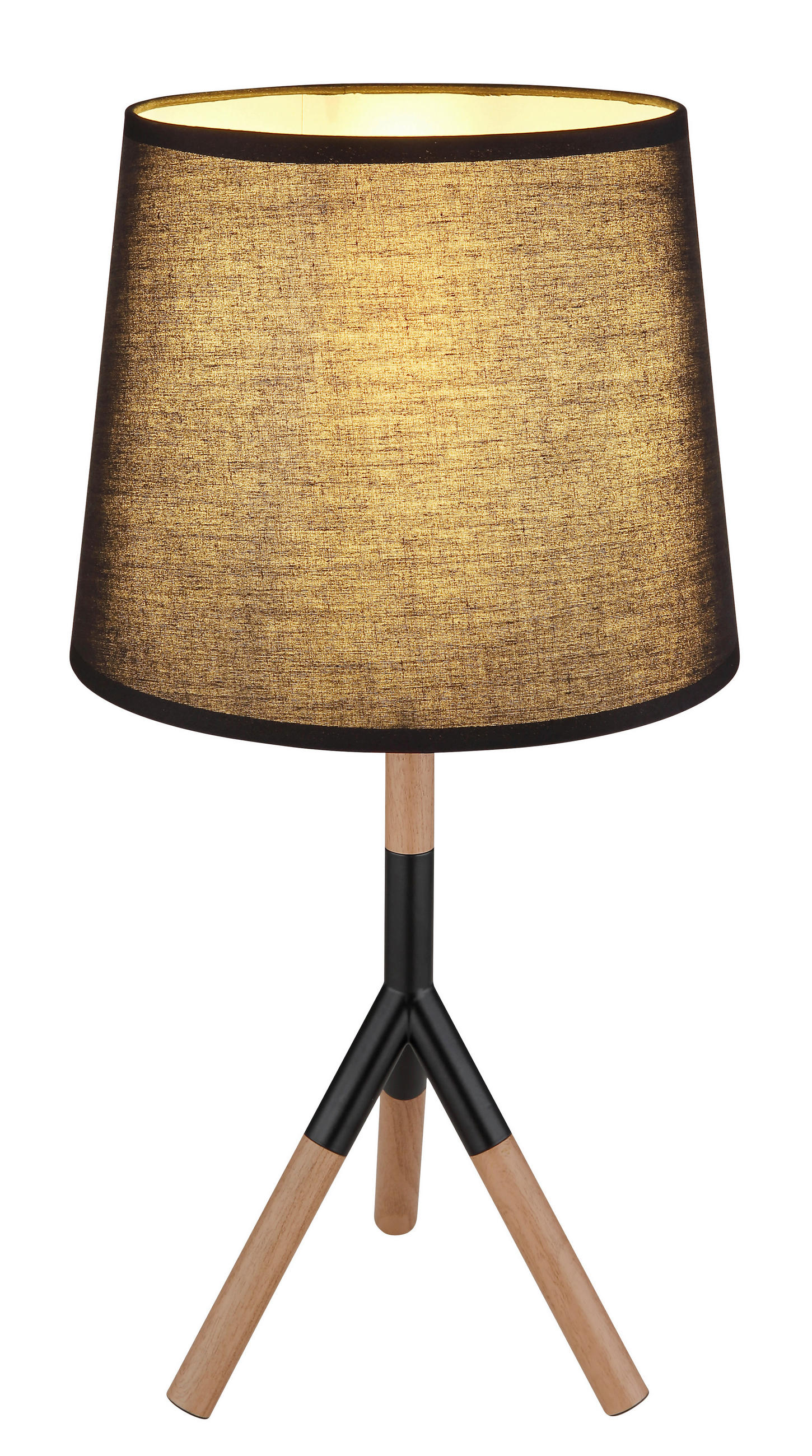 BORDSLAMPA 25/45 cm   - svart/naturfärgad, Basics, metall/trä (25/45cm) - Globo