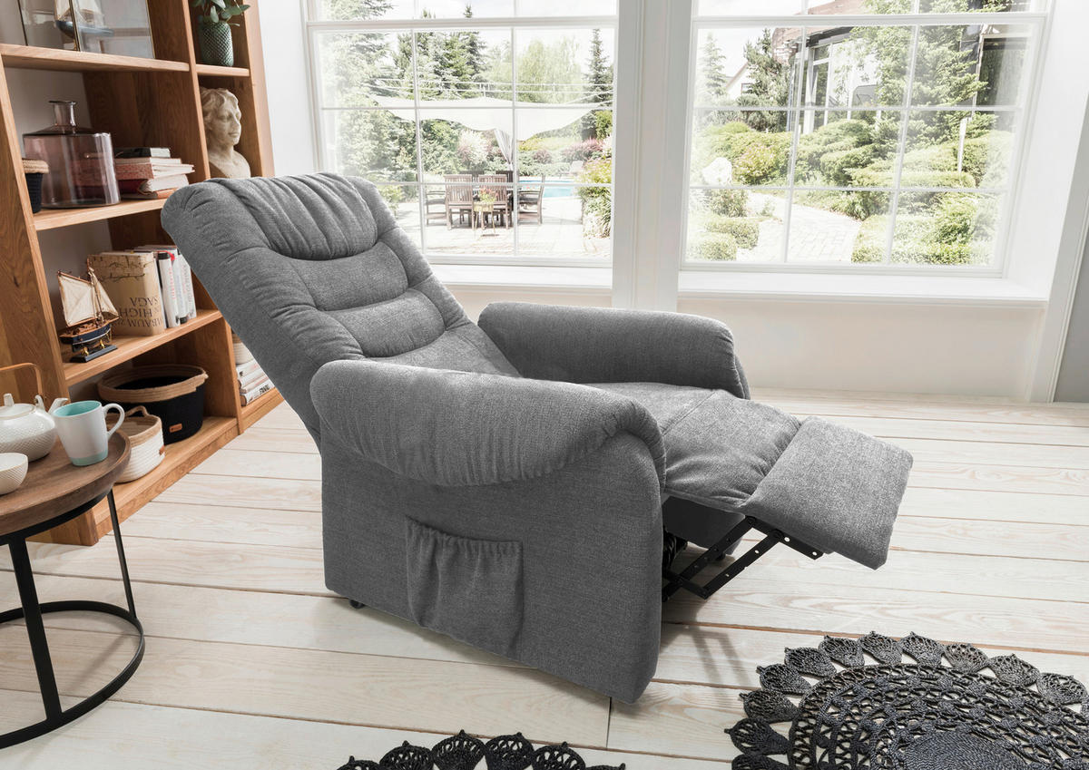 FERNSEHSESSEL in Struktur Dunkelgrau  - Dunkelgrün/Dunkelgrau, Design, Kunststoff/Textil (76/106/94cm) - Livetastic