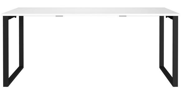 SCHREIBTISCH 180/80/75 cm Schwarz, Weiß  - Schwarz/Weiß, MODERN, Holzwerkstoff/Metall (180/80/75cm) - Novel