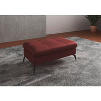 HOCKER in Leder Rotbraun  - Rotbraun/Schwarz, KONVENTIONELL, Leder/Metall (102/47/69cm) - Sit & More