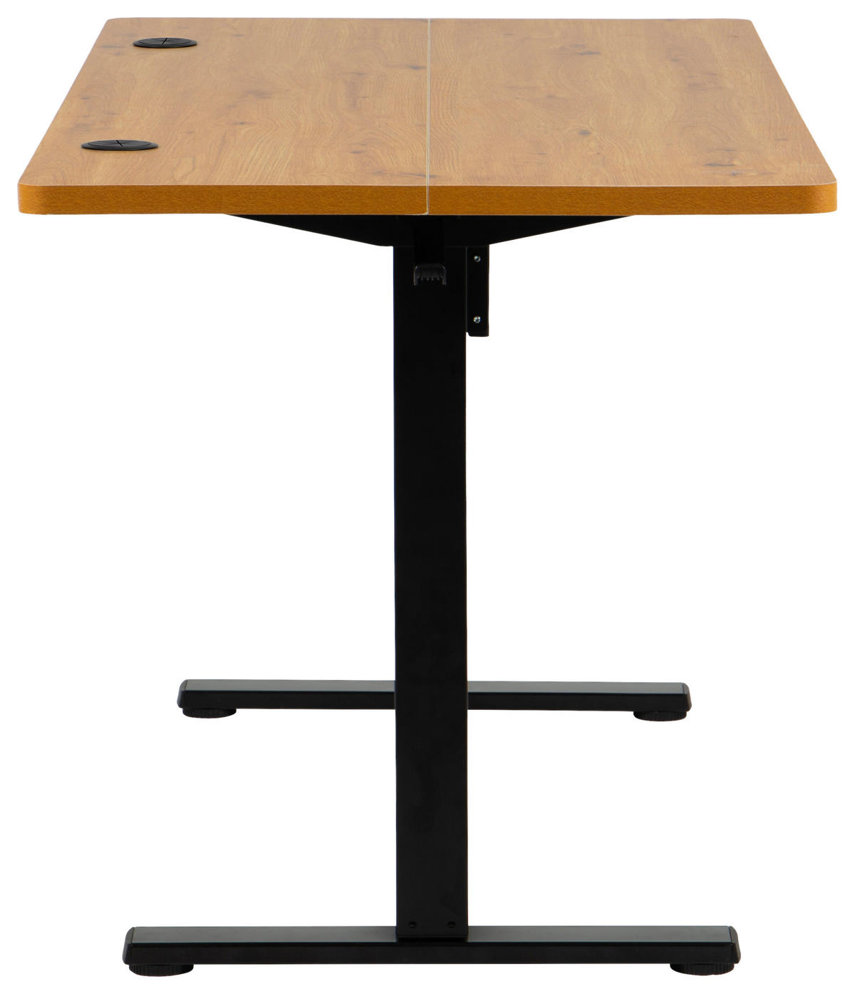 SCHREIBTISCH 140/70/72/118 cm Schwarz, Eiche Artisan höhenverstellbar elektrisch höhenverstellbar  - Schwarz/Eiche Artisan, Modern, Holzwerkstoff/Metall (140/70/72/118cm) - Livetastic