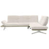 ECKSOFA in Flachgewebe Creme, Beige  - Edelstahlfarben/Beige, Design, Textil/Metall (277/209cm) - Koinor
