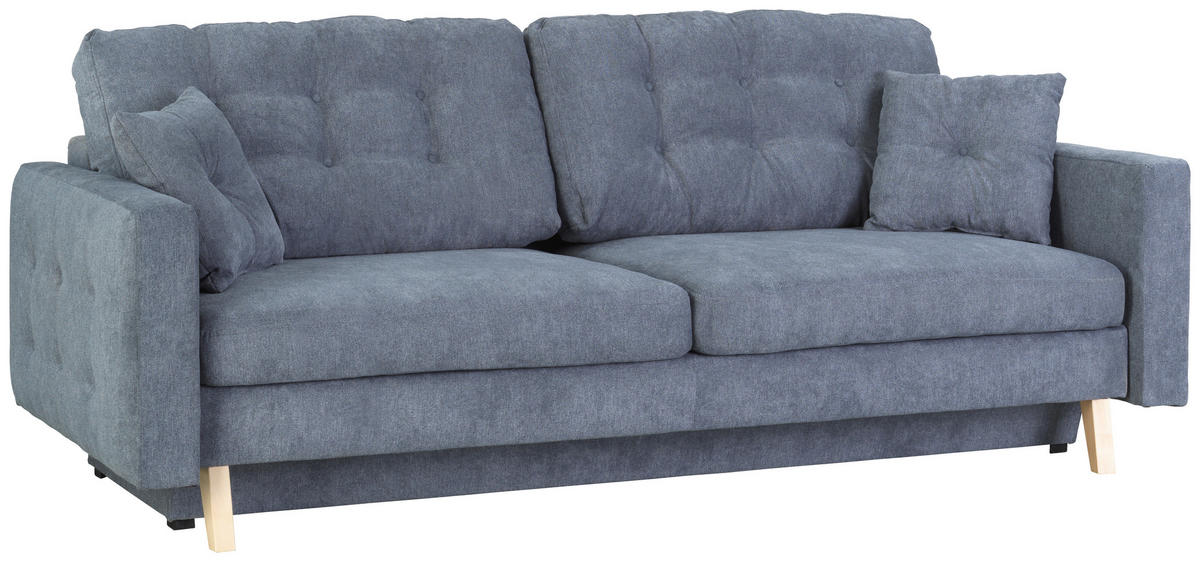 BÄDDSOFFA i flatväv antracit  - antracit/naturfärgad, Design, textil (225/70/98cm) - Livetastic