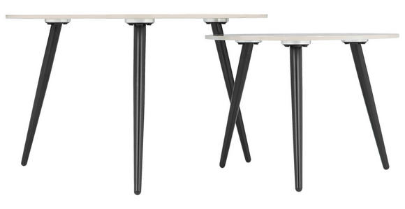 COUCHTISCHSET Freiform Schwarz, Weiß - Schwarz/Weiß, Basics, Keramik/Metall (84/45,5/77cm) - Xora