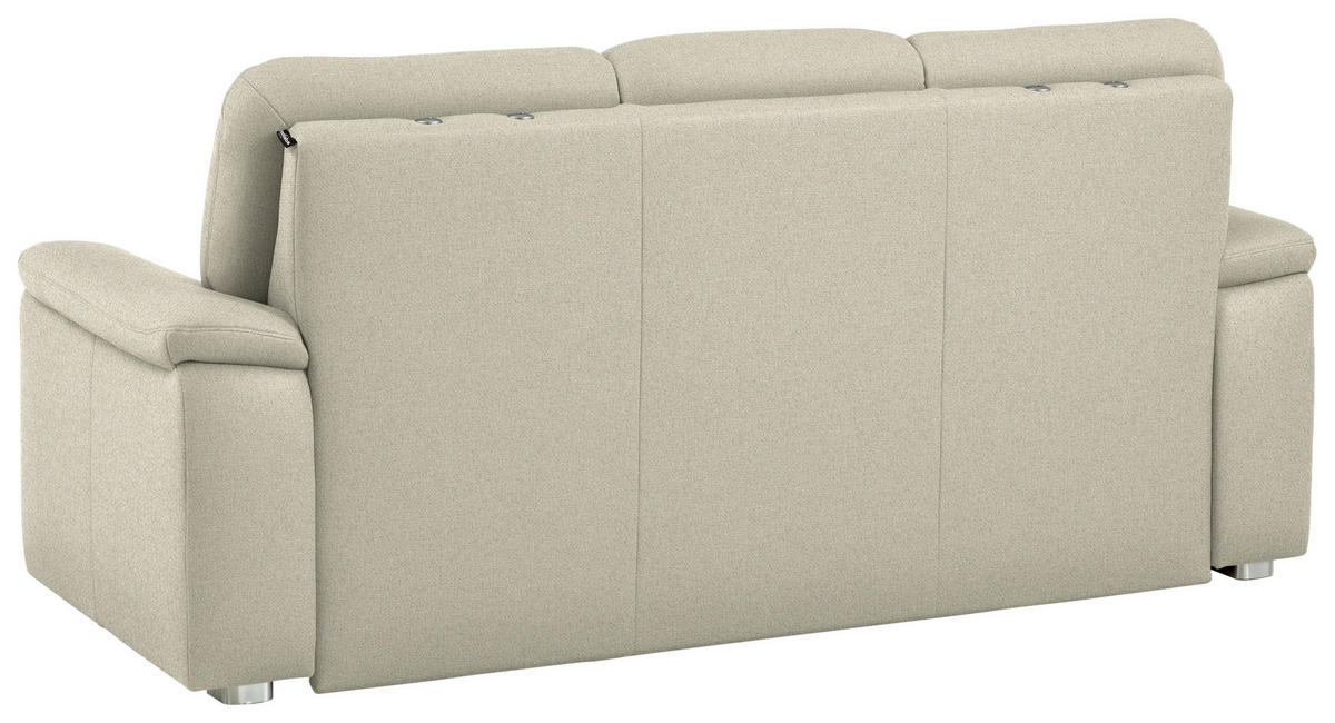 3-SITZER-SOFA Chenille Silberfarben  - Silberfarben/Alufarben, Konventionell, Textil/Metall (208/96/89cm) - Beldomo Comfort