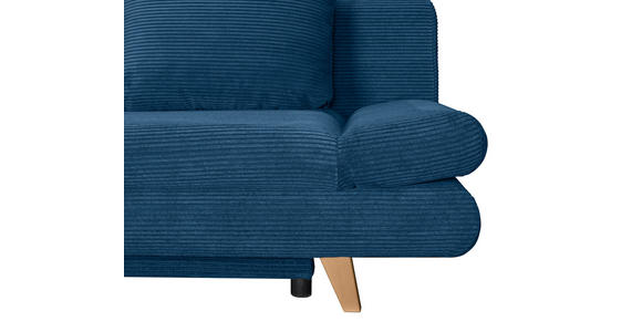 SCHLAFSOFA Cord Blau - Blau/Buchefarben, KONVENTIONELL, Holz/Textil (200/75/85cm) - Carryhome