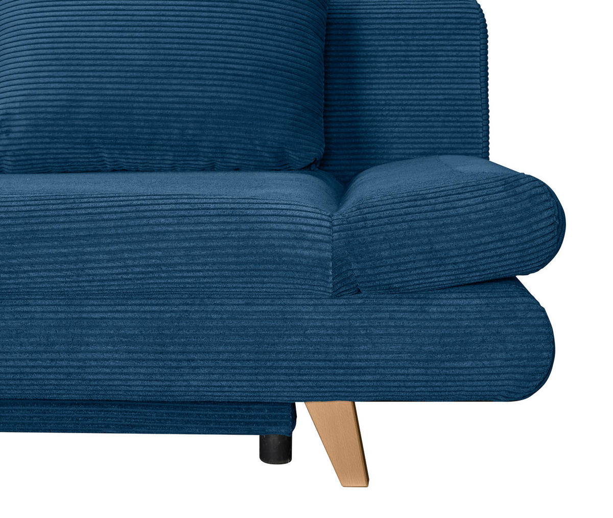 SCHLAFSOFA  mit Schlafen auf Sitzhöhe, haustierfreundlicher Bezug Cord Blau  - Blau/Buchefarben, KONVENTIONELL, Holz/Textil (200/75/85cm) - Carryhome