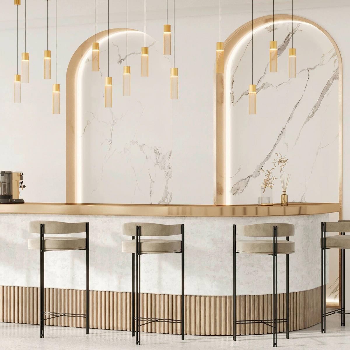 PENDELLEUCHTE Imaginary 8/132 cm  - Goldfarben, Design, Metall (8/132cm) - MAYTONI