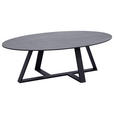 COUCHTISCH Sicherheitsglas 120/70/38 cm oval Grau, Schwarz  - Schwarz/Grau, Design, Glas/Keramik (120/70/38cm) - Novel